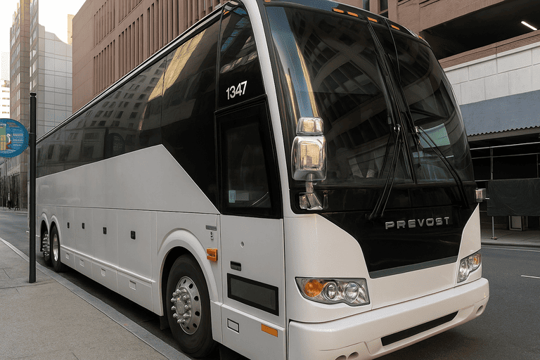 a College Station Minibus Company coach bus