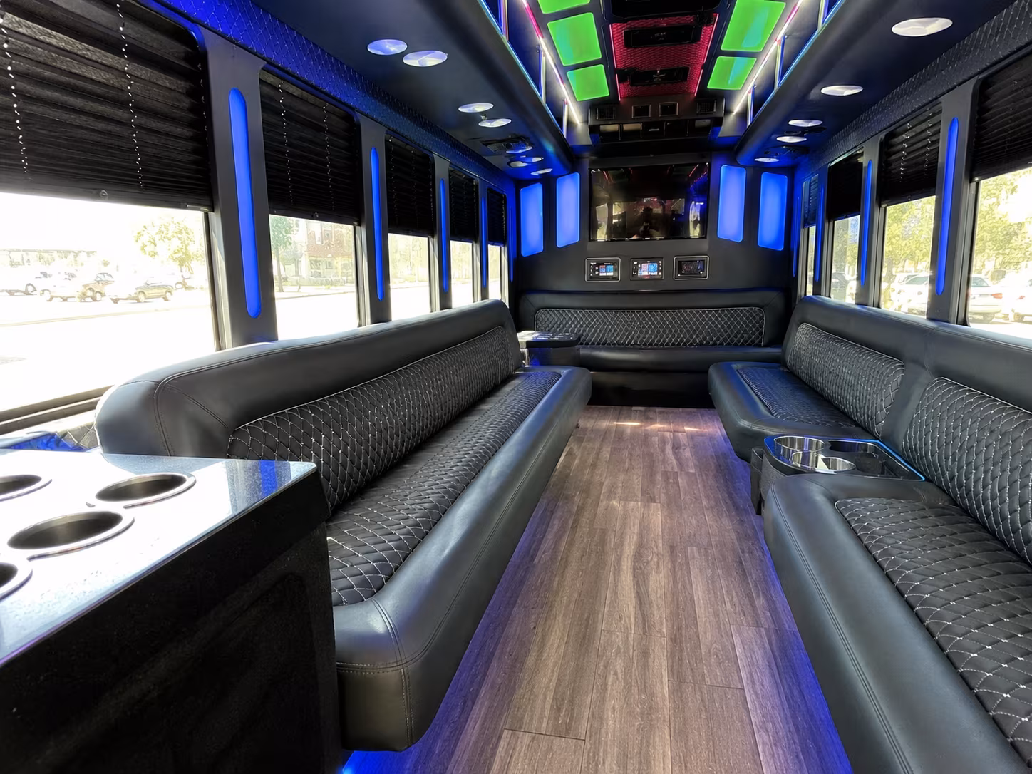 college station 15 passenger party bus inside