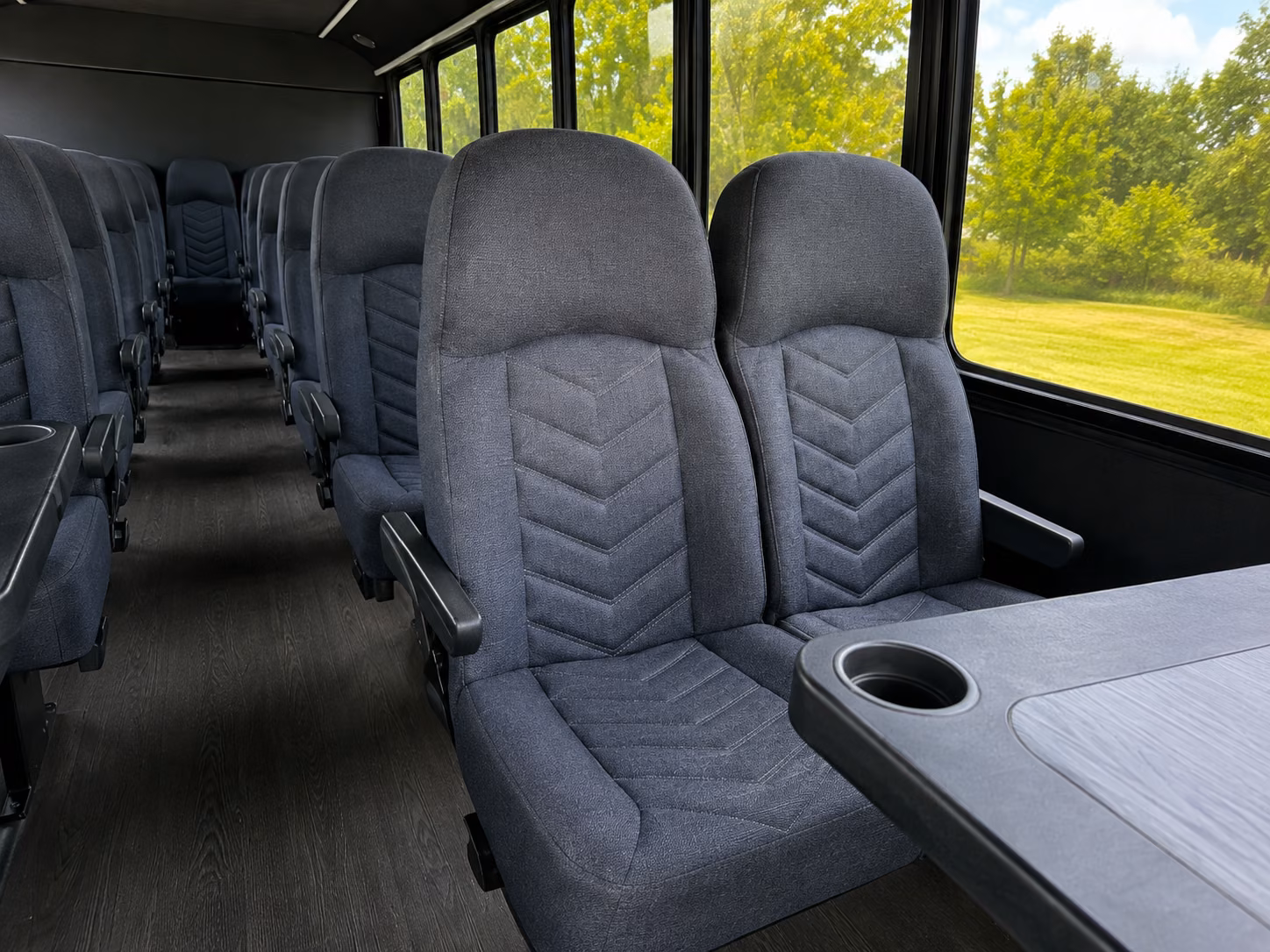 college station 18 passenger minibus inside