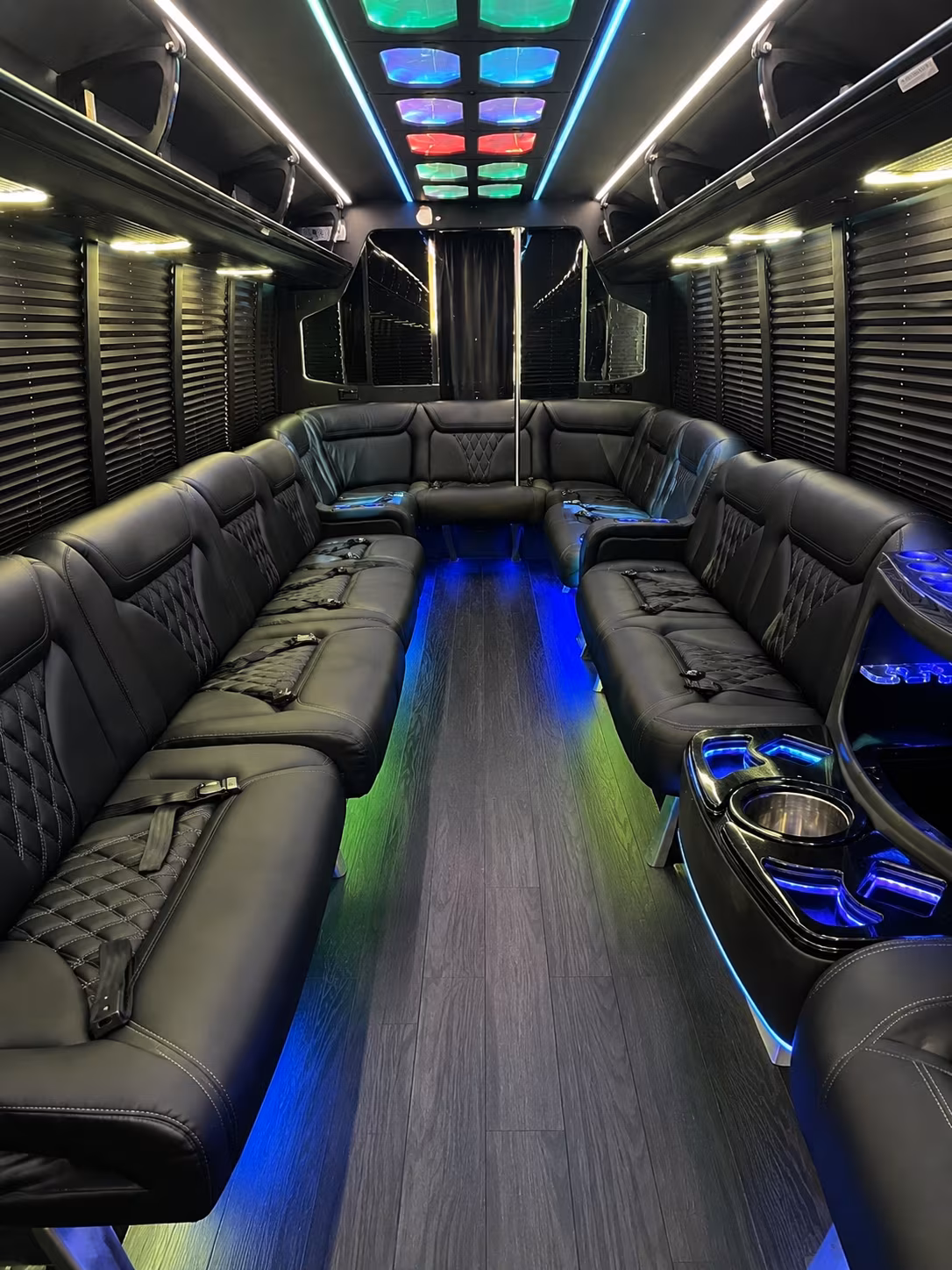 college station 20 passenger party bus interior
