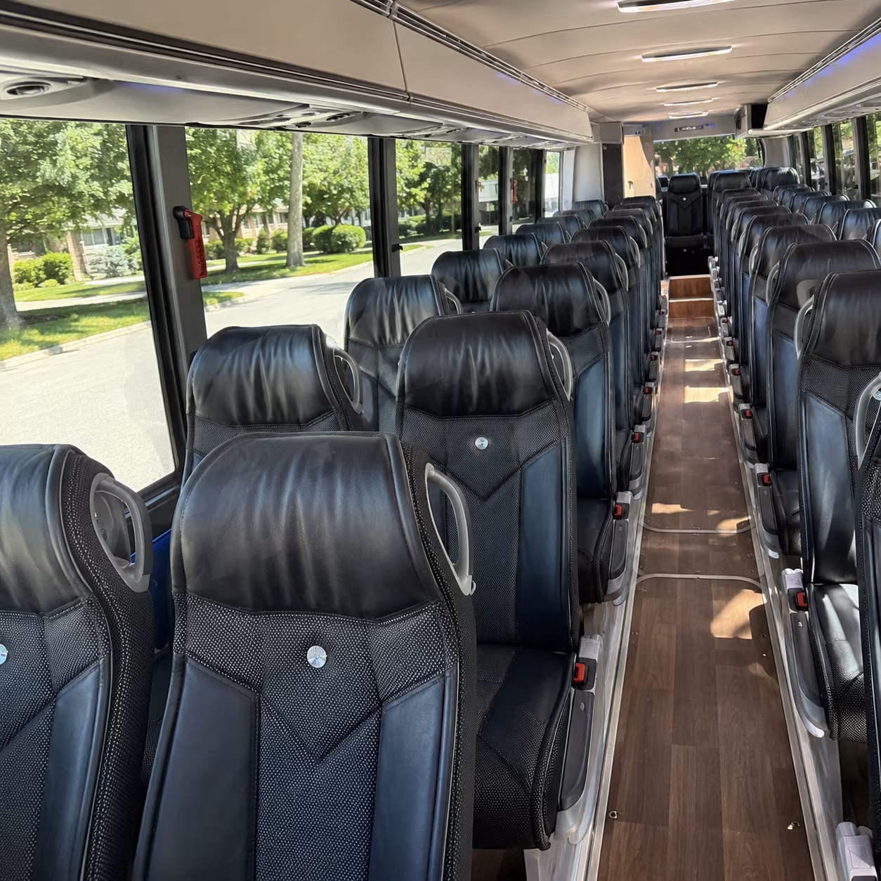 college station 40 passenger charter bus inside