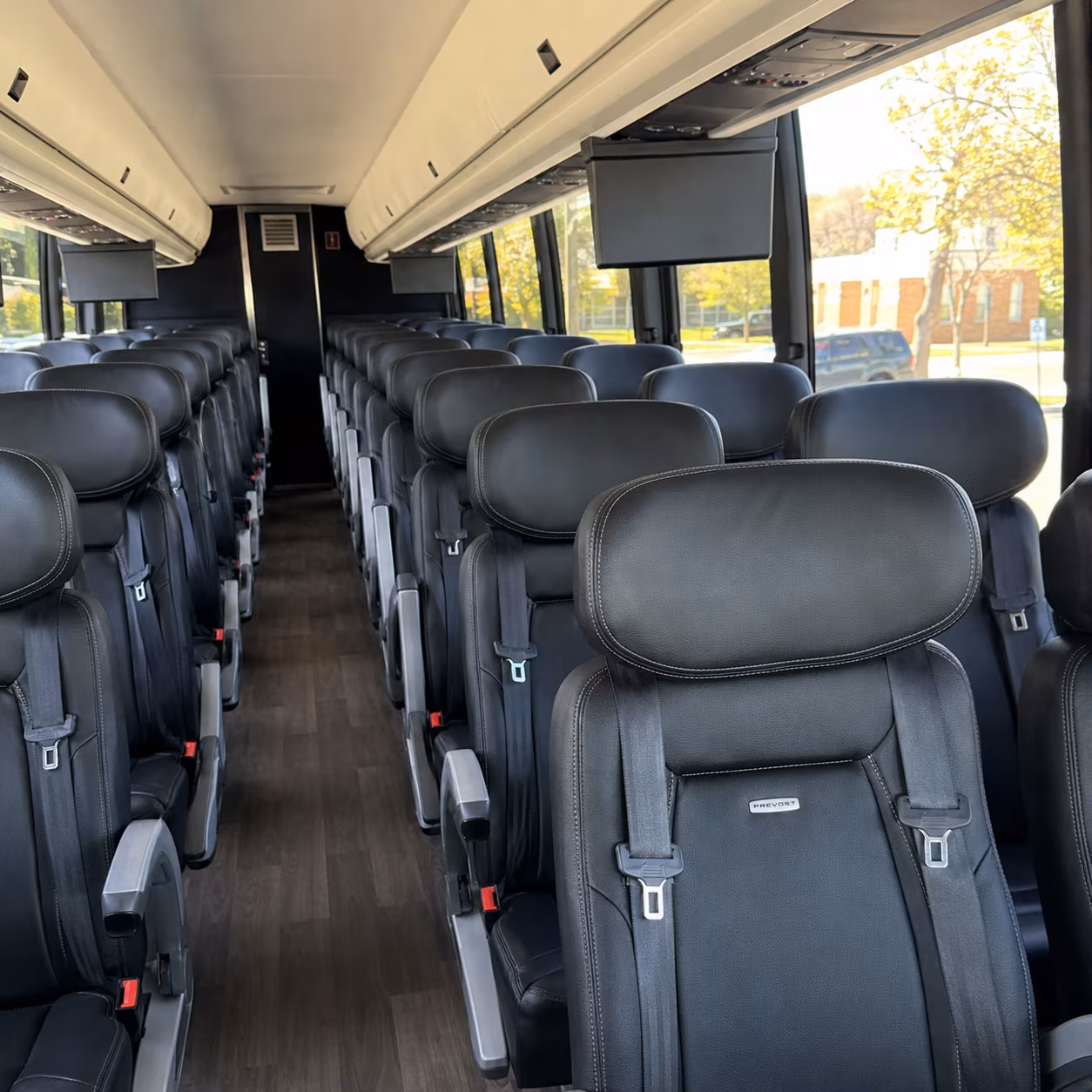 college station 45 passenger charter bus inside