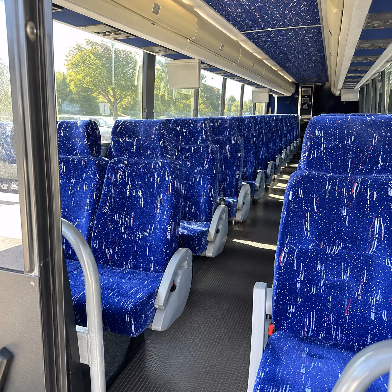 college station 50 passenger charter bus inside