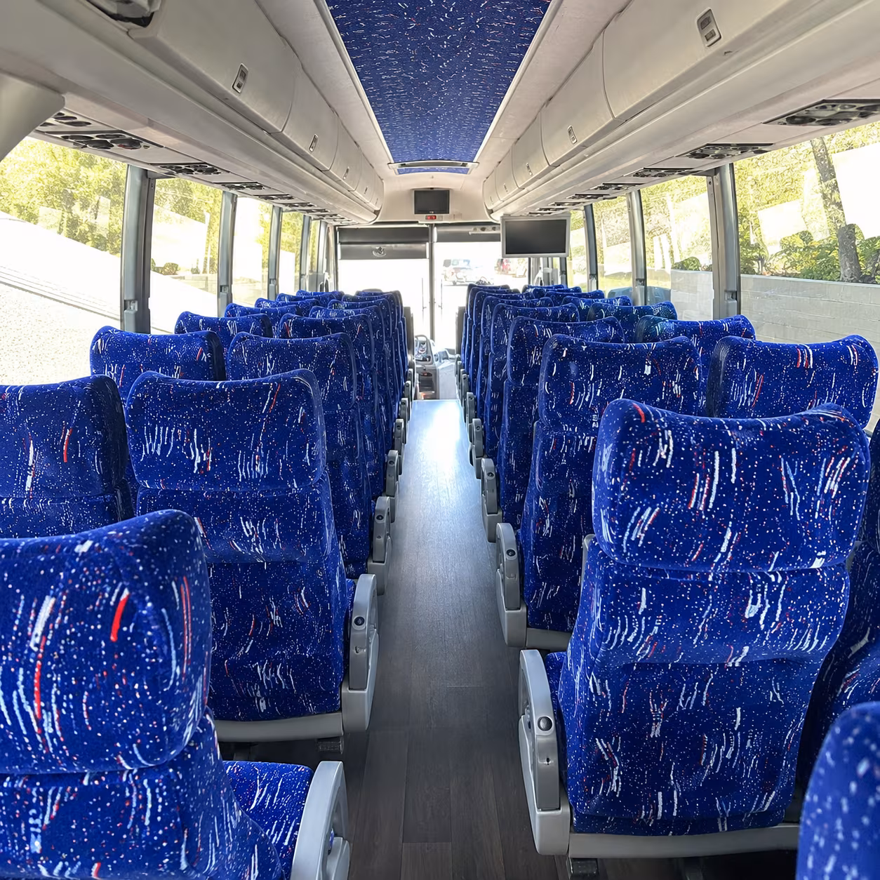 college station 50 passenger charter bus interior