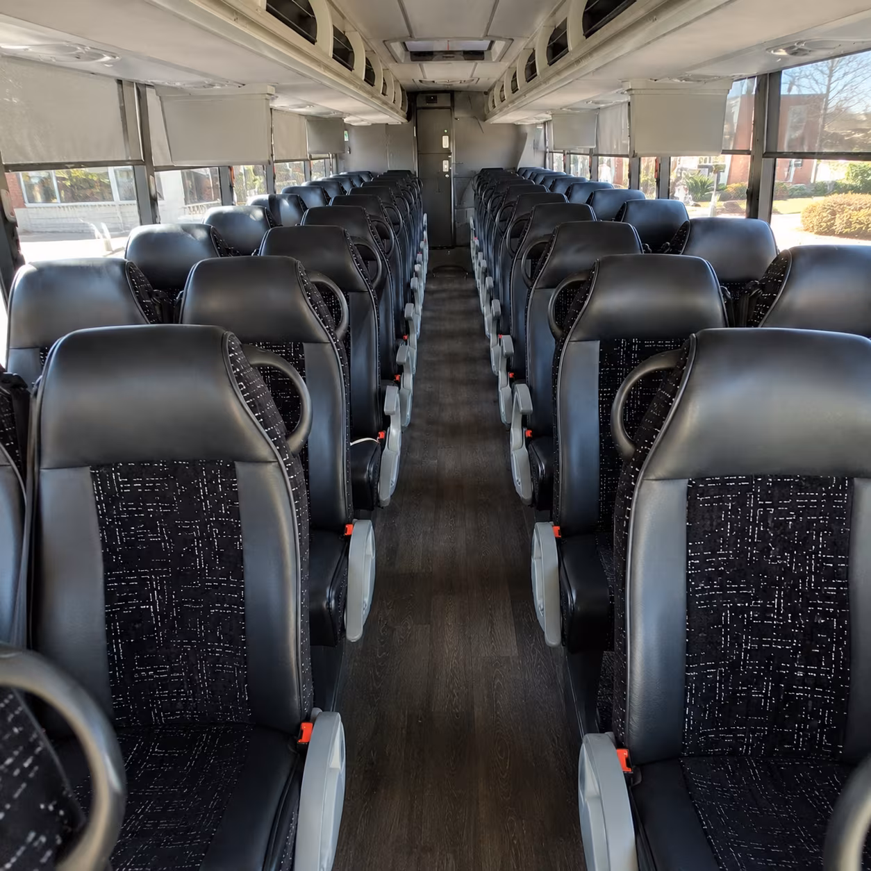 college station 54 passenger charter bus inside