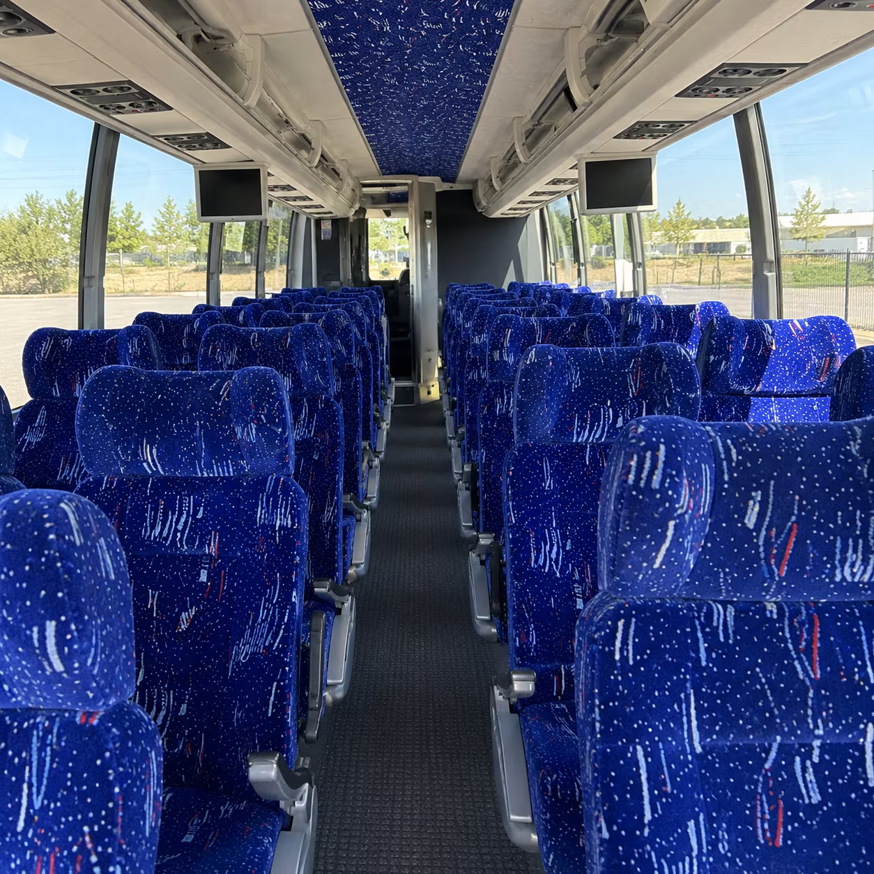 college station 54 passenger charter bus interior